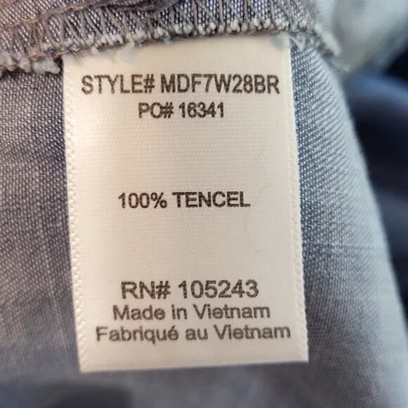 Bobeau Lace-Up Chambray Shirt Dress - Picture 11 of 14